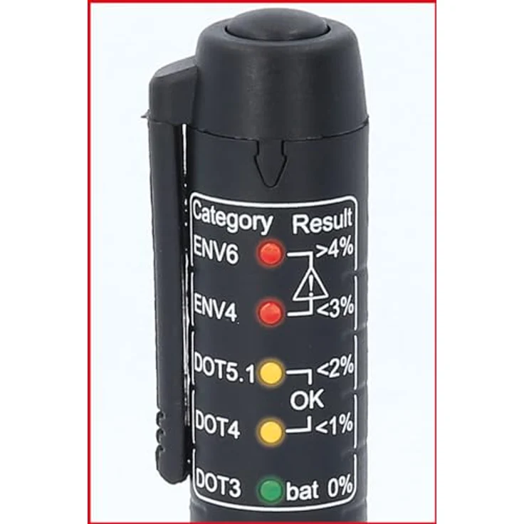 KSTOOLS Bremsflüssigkeitstester für DOT und ENV, handlicher Stift mit LED-Anzeige, spritzwassergeschützt und bruchfest, inkl. AAA Batterie – Bild 5