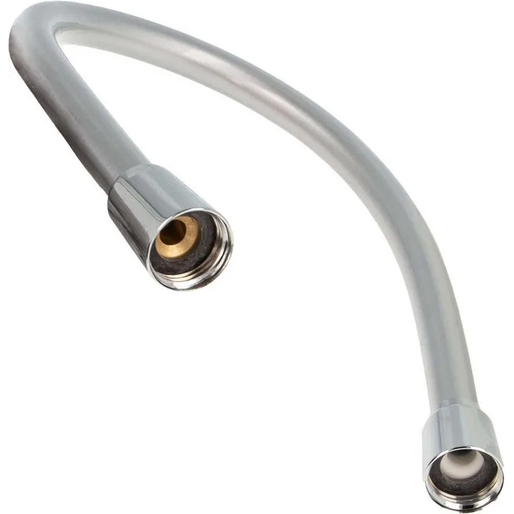tecuro Brauseschlauch PREMIUM, silberglatt, 0,70 m, verdrehsicher, Kunststoff mit Messing-Anschlüssen