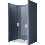 doporro Dusch-Drehtür Duschtür Nischentür dusche Duschabtrennung Duschkabine Teramo24, 85x195 cm - Design Nischenabtrennung mit Drehtür, 6mm ESG-Sicherheitsglas, inkl. beidseitiger NANO-Beschichtung, Aluminiumprofil, Hebe-/Senkmechanismus, Edelstahlgriffe (Klarglas)