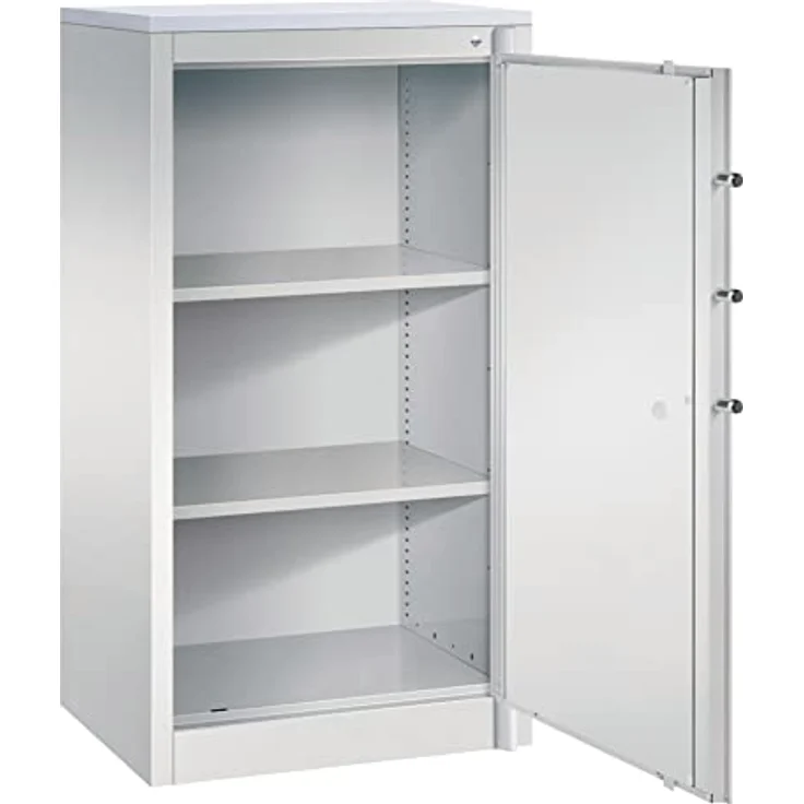 CP Sicherheitsschrank C 4000 Certos, lichtgrau, 5-fache Bolzenverriegelung, Doppelbartschloss, 2 Fachböden, 65,0 x 50,0 x 122,6 cm – Bild 3