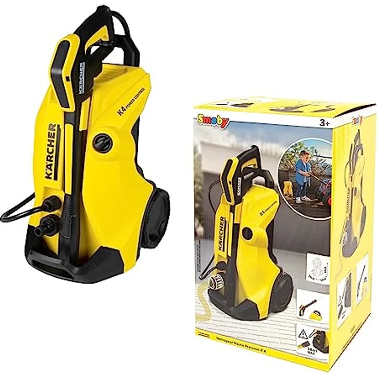 Smoby Toys - Kärcher Hochdruckreiniger K4 (schwarz-gelb) für Kinder - Spiel-Putzgerät mit Wasserstrahl-Funktion - Spielzeug von 3-6 Jahren – Bild 5
