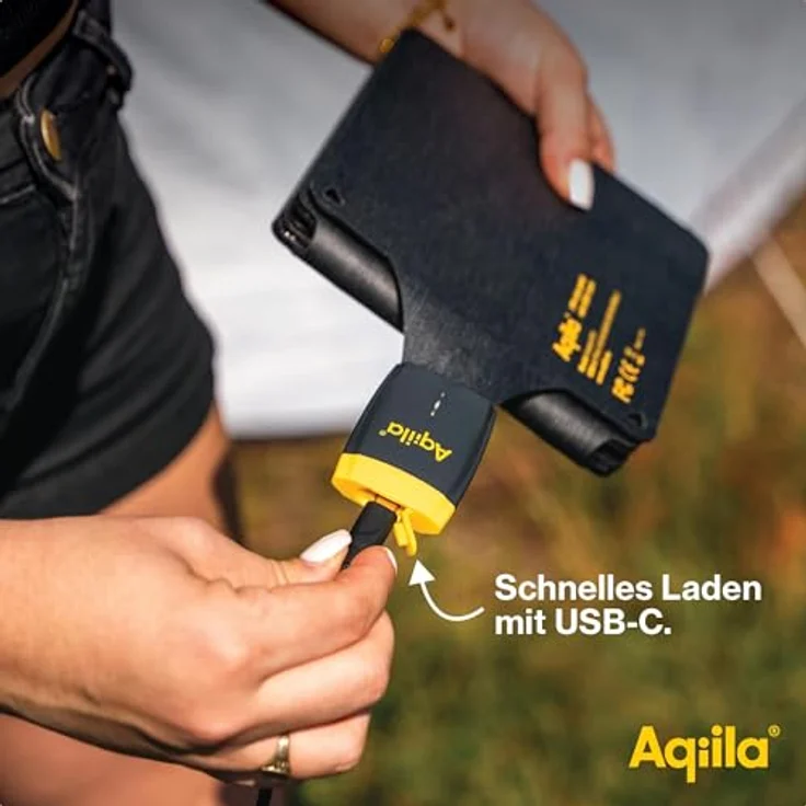 AQIILA Solarpanel Sunbird P21, 21 W, faltbar, USB-C, IP67, schwarz – Bild 9