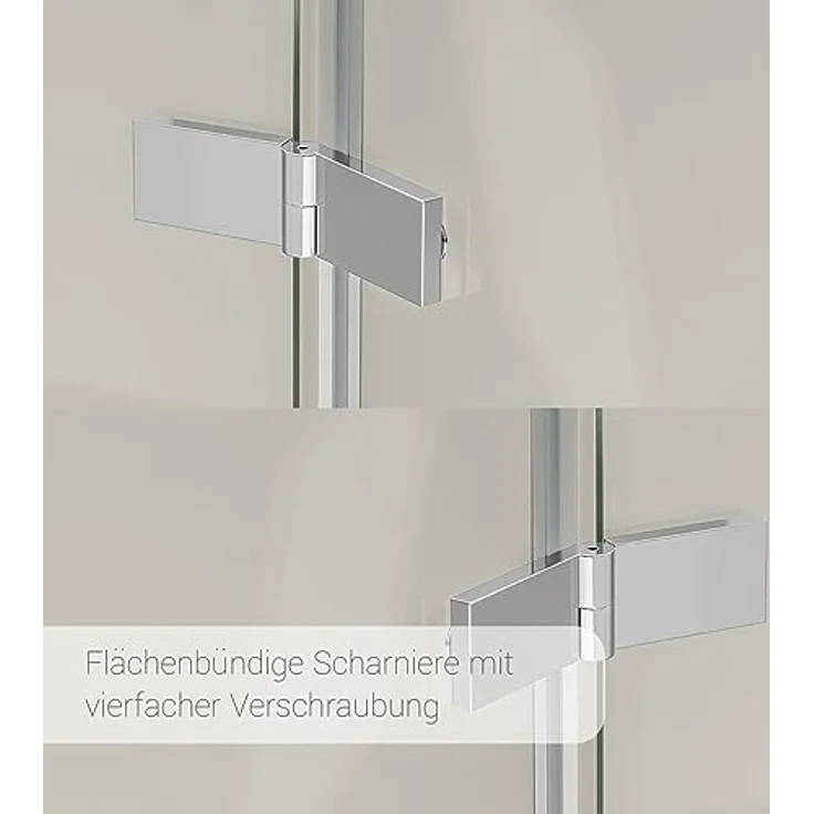NEXTREND Eckdusche EX809, 90 x 90 cm, 6 mm Nano Echtglas mit Drehtüren und praktischem Eckeinstieg, barrierefrei, ESG-Sicherheitsglas, teilgerahmt – Bild 5
