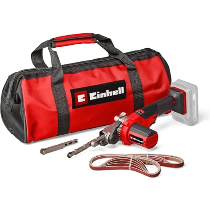 Einhell Akku-Bandfeile TE-BF 18 Li-Solo Power X-Change (18 V, bis 1.700 m/min, 2x Schleifarme 9 mm und 13 mm, inkl. 12x Schleifbänder)