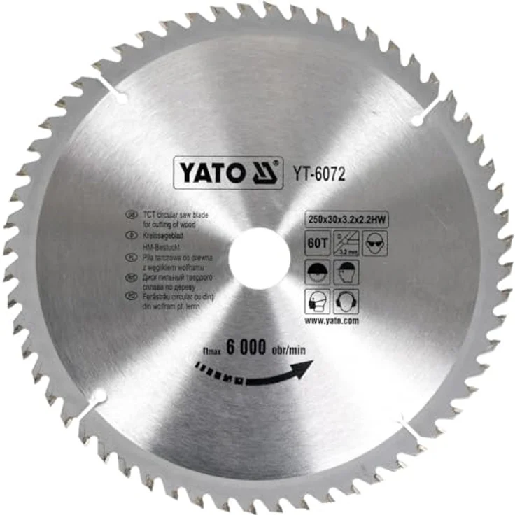 Yato professionelles TCT Kreissägeblatt 250 mm, 60 Zähne 30 Bohrung (YT-6072) – Bild 2