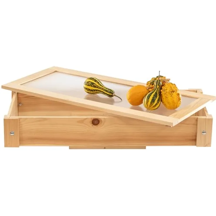 ITA Frühbeet Aufsatz aus Holz, 80x37x10 cm, wetterfest mit Polycarbonat Fenster, FSC-zertifiziert, ideal für ITA Hochbeete, Made in EU