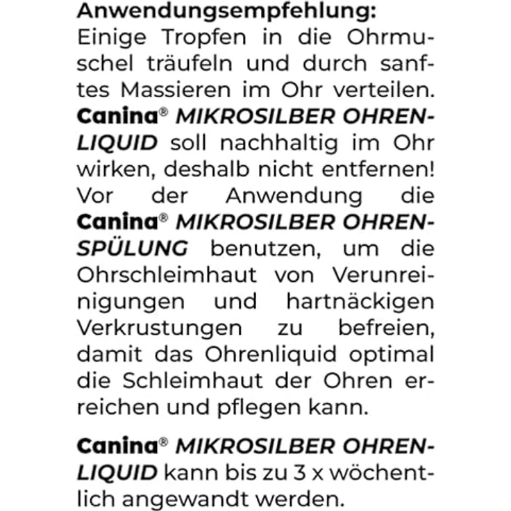 Canina 74260 8 Mikrosilber Ohrenliquid, 50 ml (1er Pack), Weiß – Bild 2