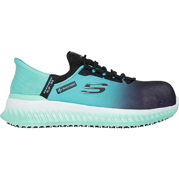 Skechers TILIDO-OMBRAY Damen S1P Sicherheitsschuh Sneaker, schwarz/teal, Größe 41 – Bild 2