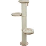Kerbl Kratzbaum „Dolomit Tower“ für Katzen, 3x Liegefläche, 3x Sisalsäule zum Kratzen, inkl. Wandhalterung, 187 cm Höhe, Bis 10 kg, Beige