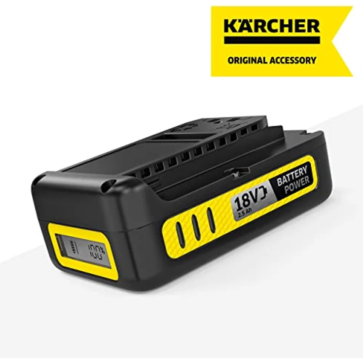 Kärcher Battery Power 18-25, 18 V, 2,5 Ah (Energieverbrauch 45 Wh, Echtzeitanzeige Akku, Lithium-Ionen-Akku, extrem robust, Temperaturmanagement, Strahlwasser geschützt, automatischer Lagermodus) – Bild 2