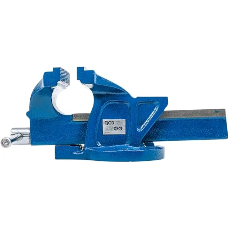BGS 58270 Parallel-Schraubstock | 150 mm Spannbacken | Werkbankschraubstock, mit Ambossfläche und vorgebohrten Löchern, blau – Bild 5