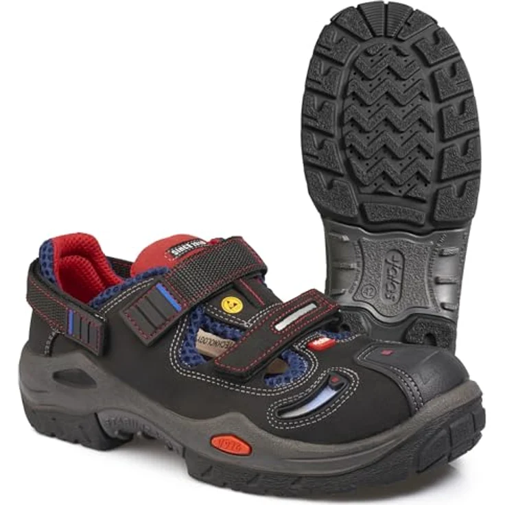 Ejendals JALAS 3820R RESPIRO, Sicherheitssandale S1 SRB, schwarz, Gr. 39, atmungsaktiv, antistatisch, ölbeständige TPU-Sohle – Bild 1