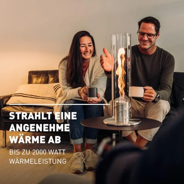 höfats - Spin 1200 Grau NEUES Modell mit verlängerter Brenndauer Dank innovativer Brenntechnologie - flüssig Bioethanolkamin, Edelstahl Tischfeuer, wärmender Tischkamin für Indoor und Outdoor – Bild 5