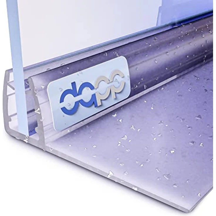 DQ-PP Duschdichtung 60cm – Dichtung für 3,5mm – 5mm Glastür, Wasserablaufprofil, transparent, UV- und schimmelbeständig, individuell kürzbar – Bild 1