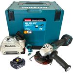 Makita DGA 514 M1JU1, Akku Winkelschleifer 18 V 125 mm Brushless + 1x Akku 4,0 Ah + Makpac, Auto-Start Wireless System, ADT Technologie