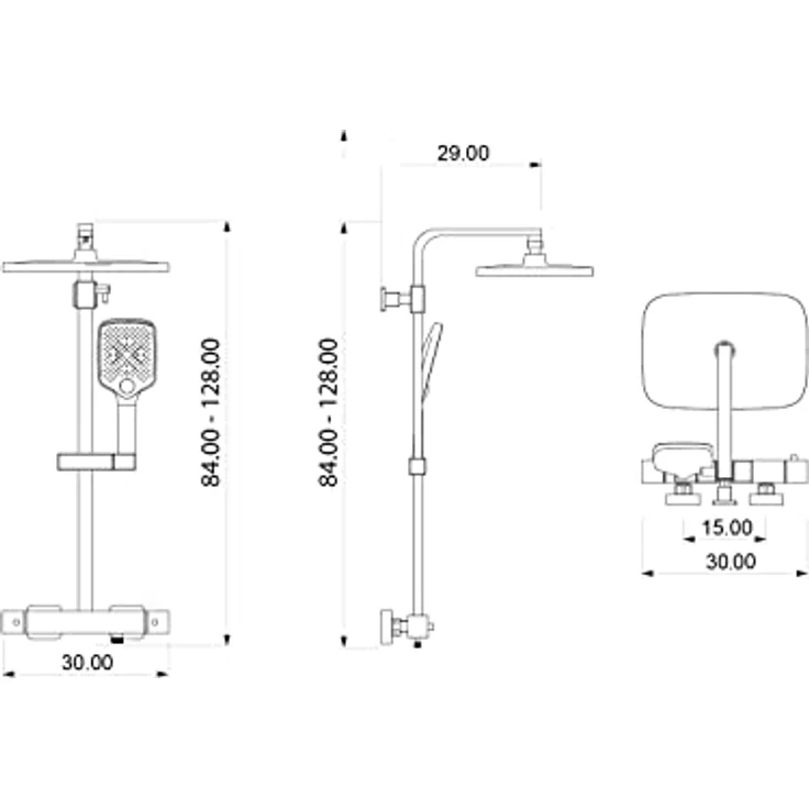 Bernstein Duschsystem 3011 PRO, Duschsäule Thermostat Schwarz - Inkl. Handbrause & Regenduschkopf, Cool-Body-Funktion, Verbrühschutz bei 38°C – Bild 5