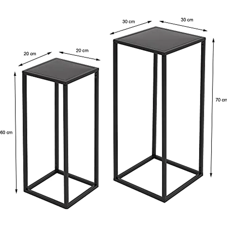 ML-Design 2er Set Blumenständer Schwarz aus pulverbeschichtet Metall – Bild 5