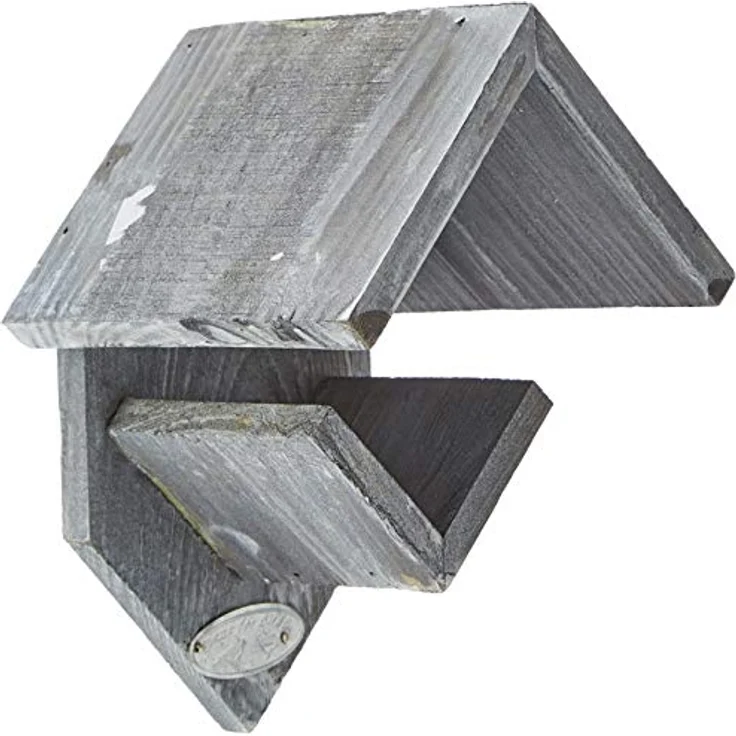 Esschert Design Vogelhaus, Vogelfutterhaus für Erdnussbutterglas, altes Holz Optik, ohne Erdnussbutter, ca. 15 cm x 13 cm x 19 cm – Bild 2
