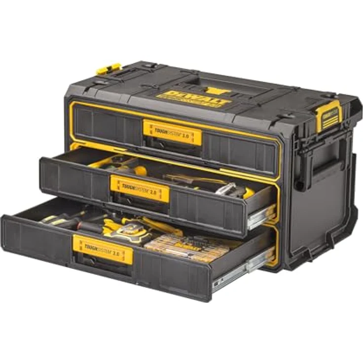 Dewalt Tough System 2.0 Modul mit 3 Schubfächern, schlagfest aus ABS, 25 l Volumen, kompatibel mit ToughSystem 1.0 und 2.0 – Bild 2
