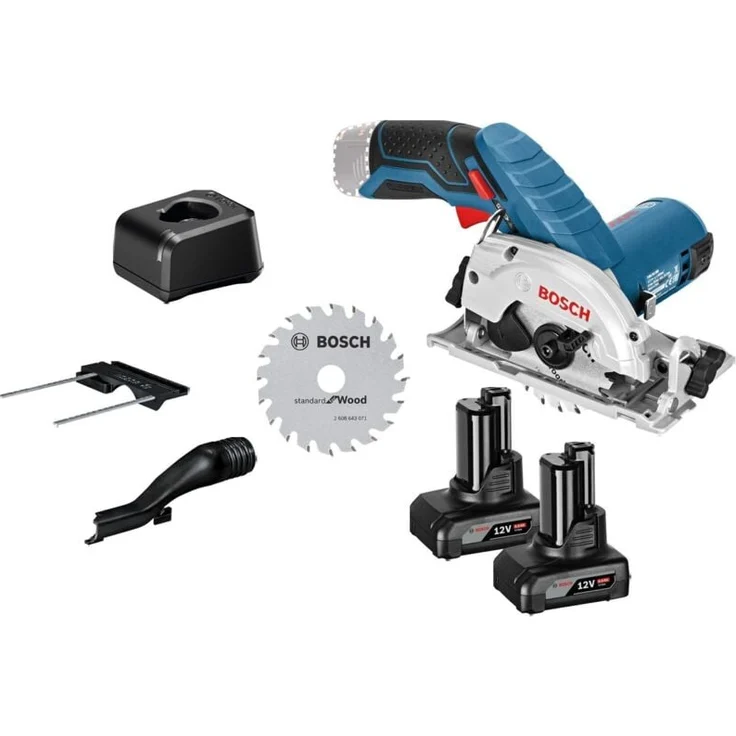 Bosch GKS 12V-26, Akku-Kreissäge 12 V Ø 85 mm, 2x 4,0 Ah Akku, Ladegerät & Zubehör, ergonomisch und kompakt