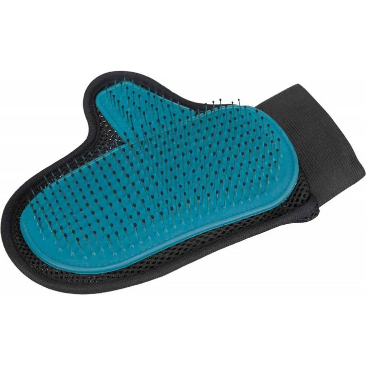 TRIXIE Fellkamm Fellpflege-Handschuh mit Metallborsten für Katzen, regt Durchblutung an, befreit abgestorbene Haare und Staub, 18 x 24 cm – Bild 1