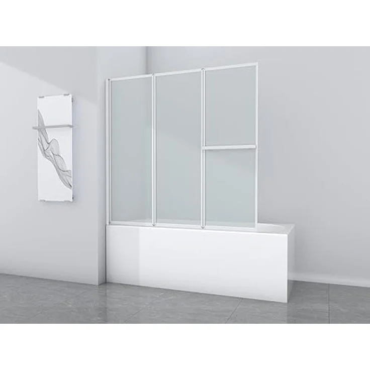 Marwell Badewannenfaltwand White Vital, 3-flügelig, Aluminiumrahmen, mit integriertem Handtuchhalter – Bild 2