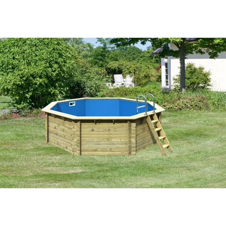 Karibu Pool Modell 2A Classic inkl. KDI Holzdeck & Edelstahlleiter 490 x 120 cm – Bild 2