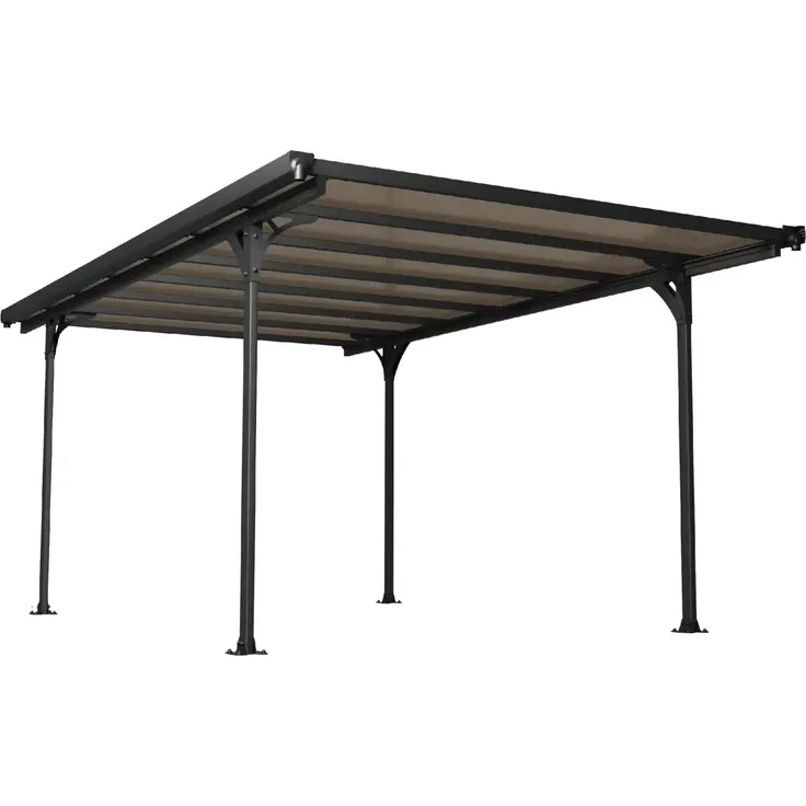 Canopia Carport MODENA 5000 ca. 504 x 300 cm, schwarz Aluminium, 14,9 m² Einfahrtshöhe: 217/213 cm, Schneelast: 100 kg / m²