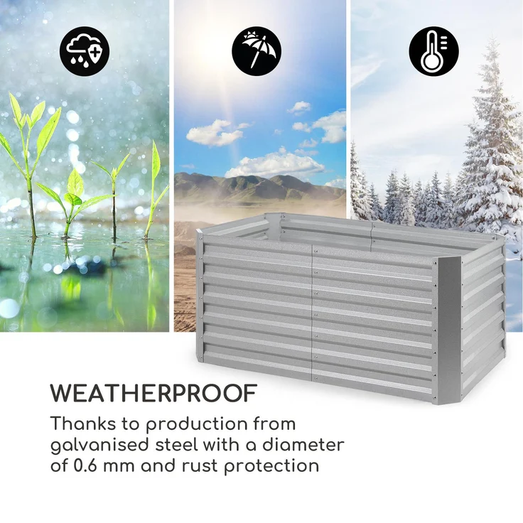 Blumfeldt High Grow Straight Hochbeet 120x60x60cm 432l Stahl Silber – Bild 7