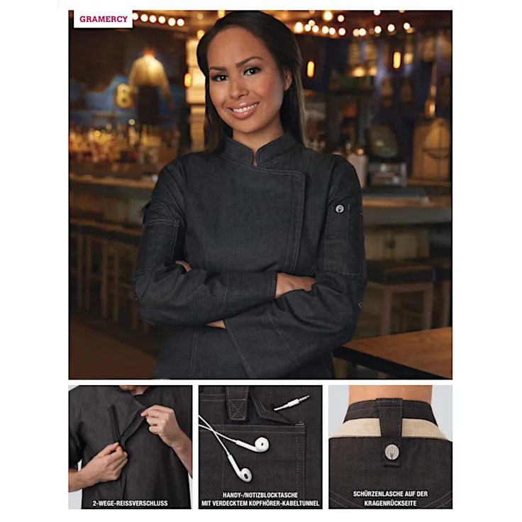 Chef Works Damen Kochjacke Gramercy Kochbekleidung Bäckerjacke Berufskleidung S