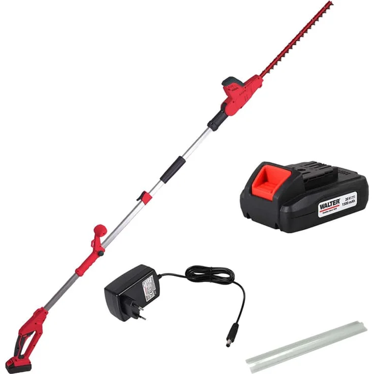 Walter Li-Ion Akku Teleskop Heckenschere 20 V Schere Heckentrimmer Akkuschere, mit Akku, mit Ladegerät