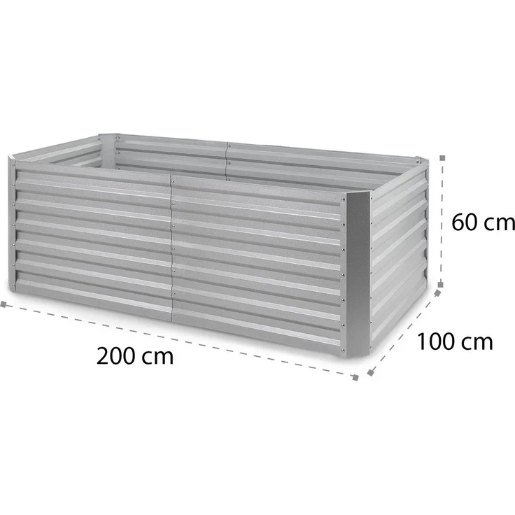 High Grow Straight Hochbeet 200x60x100cm 1200l Stahl Silber – Bild 9