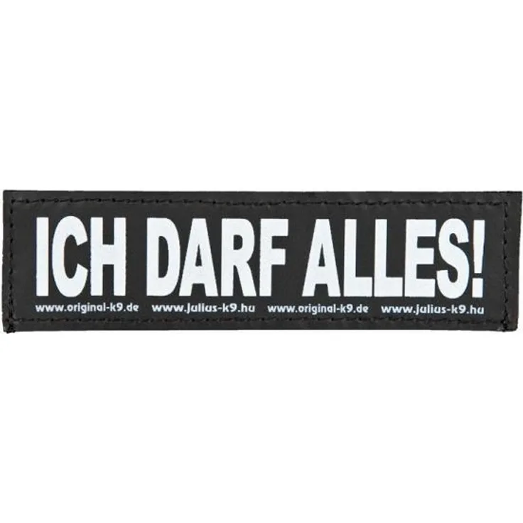 Julius-K9® Klettsticker Größe XS bis L S ICH DARF ALLES