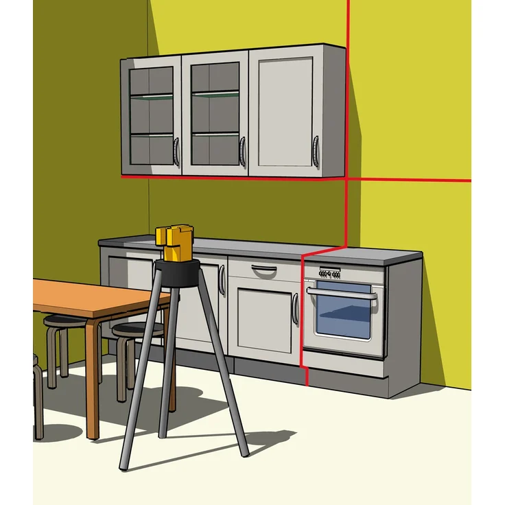 STABILA Kreuzlinienlaser LAX 50, 2-teiliges Set, selbstnivellierend, gut sichtbare Laser-Linien, Reichweite bis 10 m, Einknopfsystem, Schutzklasse IP 53, inklusive Stativ-Teleskopstange – Bild 10