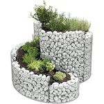 Bellissa Gabionen-Kräuterspirale rund 140x110x20-80 cm Maschenweite 25 x 100 mm silber Steinbedarf: ca. 340 kg Erdfüllmenge: ca. 450 l