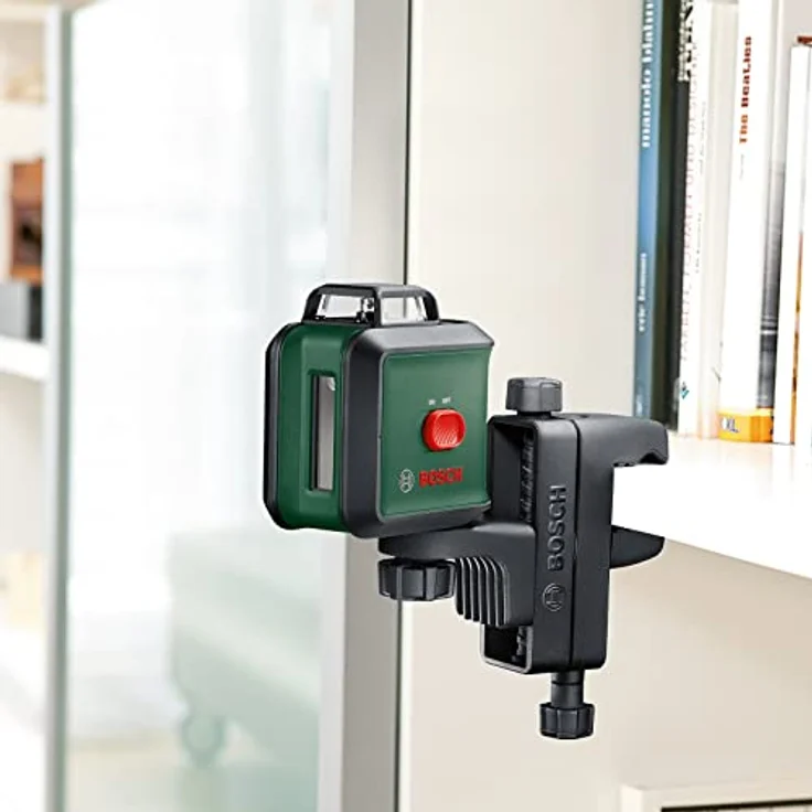 Bosch Kreuzlinienlaser UniversalLevel 360 (Stativ, grüner Laser, Arbeitsbereich: bis zu 24 m, Genauigkeit: ± 0,4 mm-m, selbstnivellierend: bis ± 4°, 4x AA-Batterien, im Karton) – Bild 6