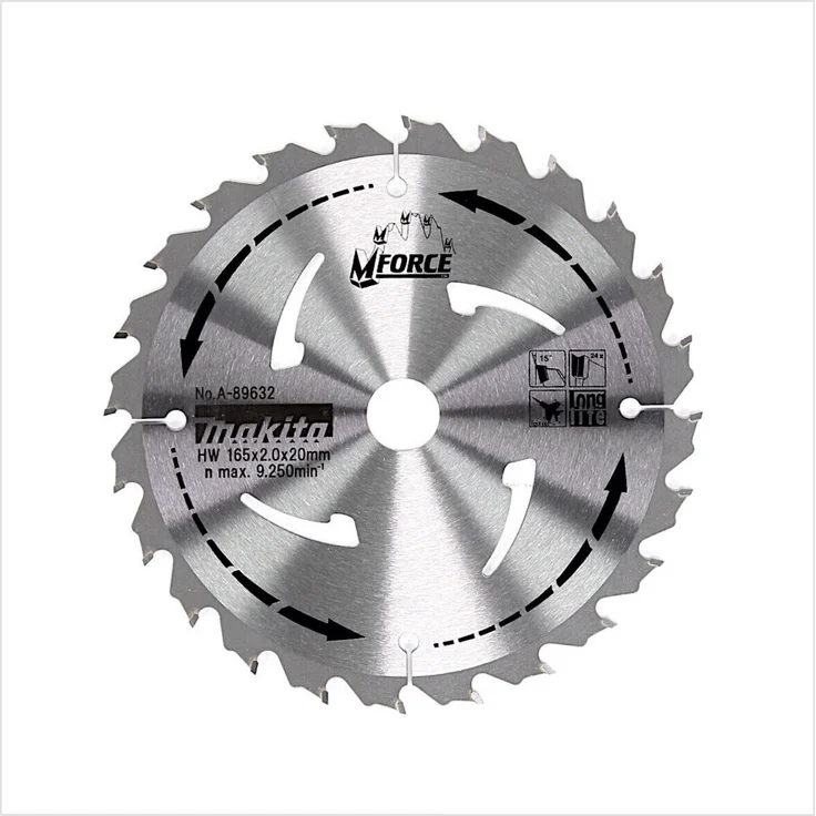 Makita 1x Kreisssägeblatt M-Force 165 x 20 mm Zahnwinkel: +15° mit Abweiserstegen 24 HM Zähne für Holz – Bild 4