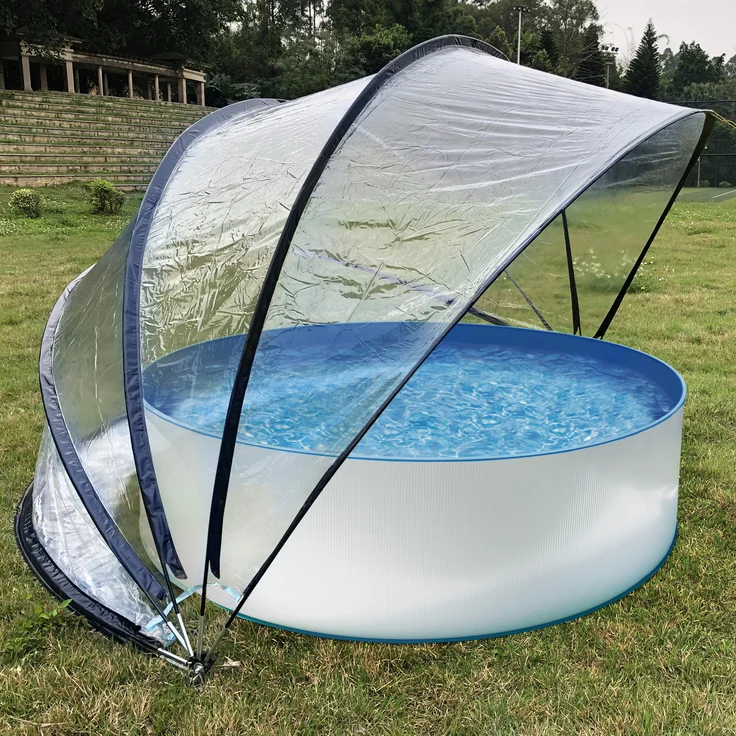 Steinbach Cabrio Dome Ø 440 x 220 cm schwarz - Gartendach & Pooldach für Aufstellpools – Bild 2
