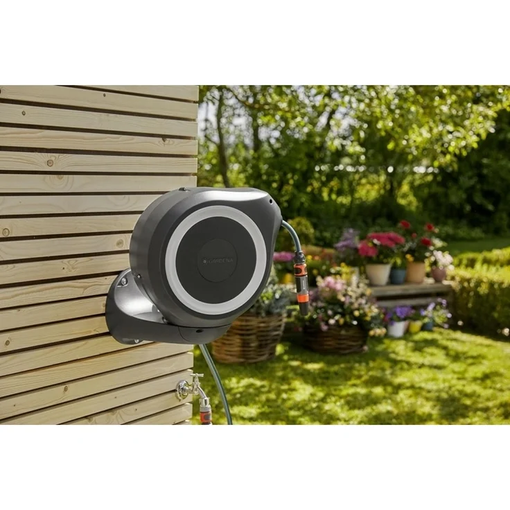 GARDENA Wand-Schlauchbox RollUp S 18602-20 15 Meter Schlauchlänge weiß Kunststoff 18602-20 180° schwenkbar frostsicher, UV-beständig – Bild 11