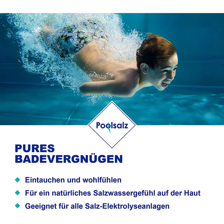 Salinen Poolsalz 25 kg NaCI Gehalt von 99,9 %, Desinfektion des Badewassers von Schwimmbecken, niedriger Sulfatgehalt – Bild 5