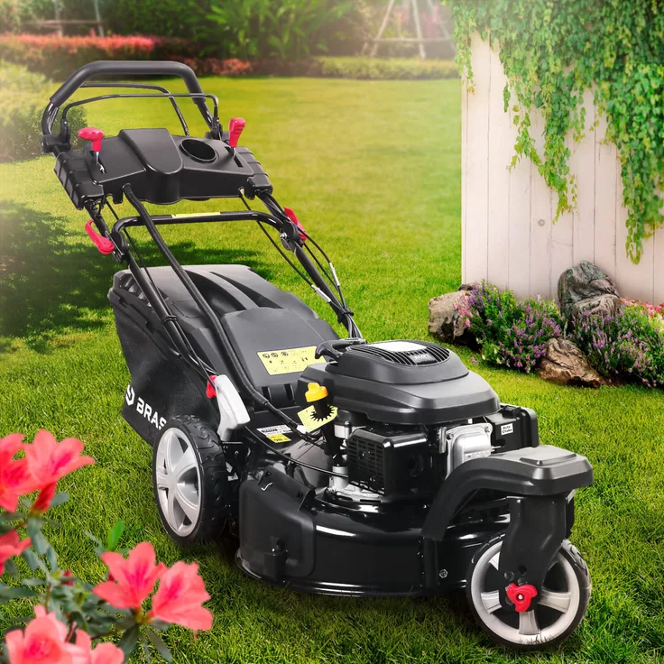 BRAST Rasenmäher Benzin Trike 5,2kW(7PS) mit variablen Antrieb Elektrostart 53cm Schnittbreite 224ccm 4-Takt Motor TÜV geprüft Stahlgehäuse 60L Fangkorb - Preisvergleich