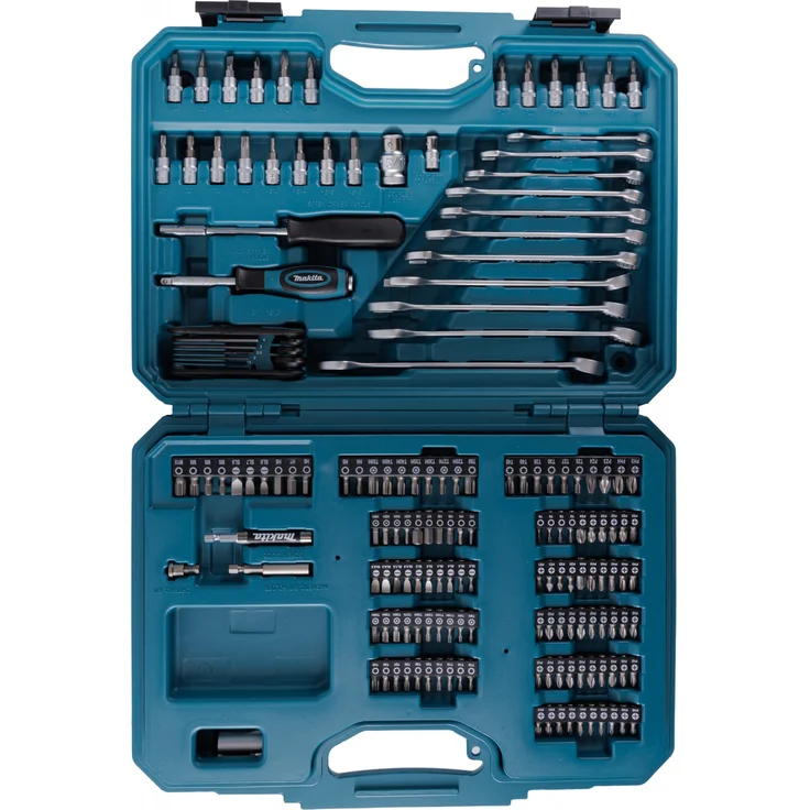 Makita Werkzeug Set 221 tlg. Chrom Vanadium Stahl E-10883 Bit, Ringmaulschlüssel, Steckschlüssel, Schraubendreher, Ratsche – Bild 3