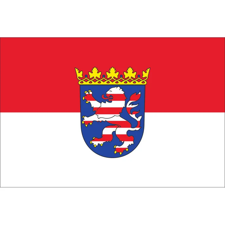 Flagge Hessen mit Wappen 80 g/m² ca. 90 x 150 cm