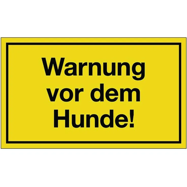 NORDWEST Handel AG Hinweiszeichen Warnung vor dem Hunde L250xB150mm gelb schwarz Ku.