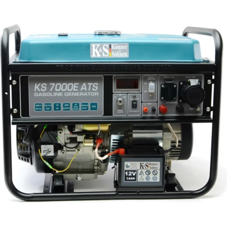 Könner & Söhnen - KS 7000E ATS Benzin Stromerzeuger 5500 Watt, 1x16A (230V), 1x32A (230V), 12V, E-Start, ATS Notstromautomatik, Automatischer