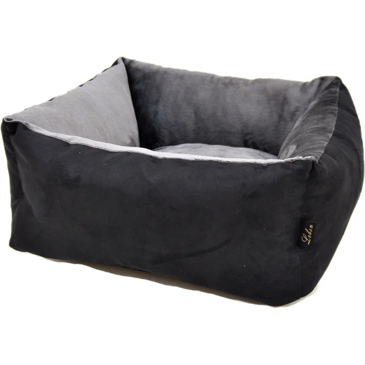 Lebon Katzen- und Hundebett Amelie schwarz/grau 50x50x24 cm