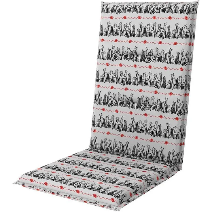 Doppler Hochlehnerauflage Spot ca. 118x48x5 cm Katzen grau