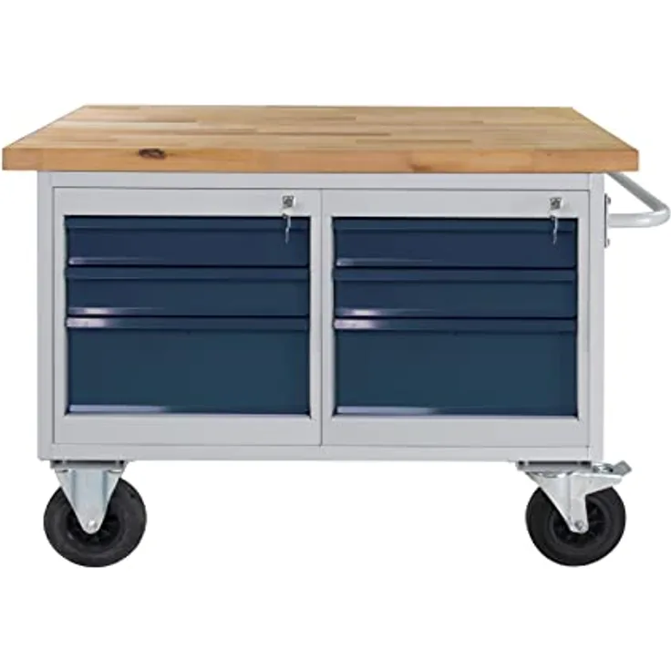 Tischwagen Etagenwagen RAL7035/7016 - 6 Schubladen, B1300xT600xH827mm