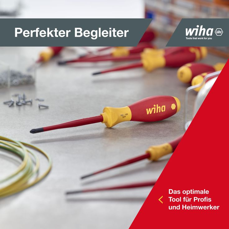 Wiha Schraubendreher Set SoftFinish® electric slimFix (38362), 6 tlg., Schraubenzieher Satz VDE für Elektriker, für tiefliegende Schrauben, Schlitz/ Phillips/ Pozidriv PlusMinus (SL/PZ) – Bild 8