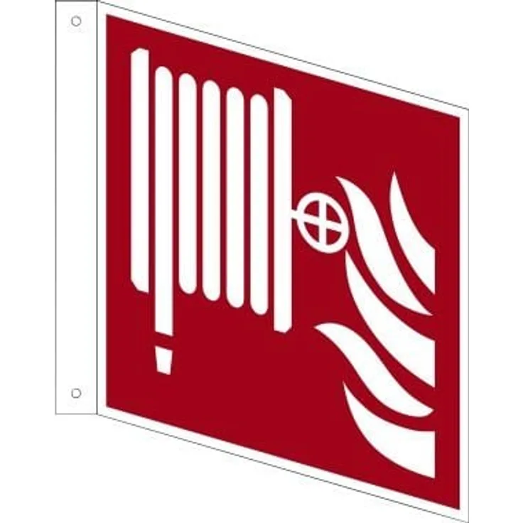 Neutralware Hinweisschild 20 x 20 cm (B x H) F002 Löschschlauch Fahnenschild Hart-PVC